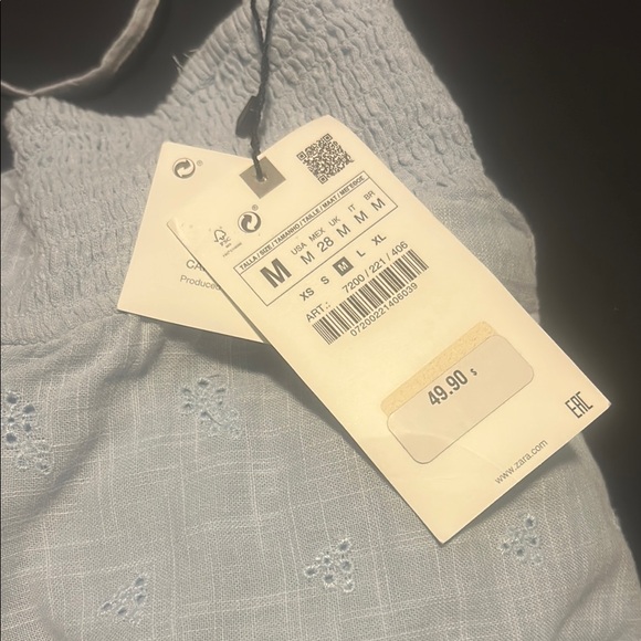 Zara Soft Blue Eyelet Romper - Picture 8 of 8